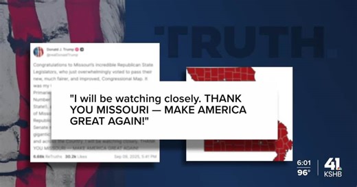 Missouri Senate approves new congressional map; Trump praises lawmakers' work