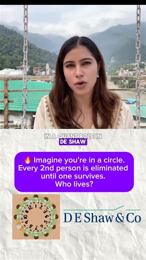 Shivani Hooda | Interview Prep🙋‍♀️ on Instagram: "DEShaw logic/ math interview question solved ✨ Comment 🔻 the most difficult logic/math questions you’ve faced in interviews ❤️ #DEShaw #InterviewPrep #MathInterview #LogicPuzzle #QuantJobs #TechInterview #ProblemSolving #Aptitude #BrainTeaser #CaseInterview #STEM #CareerTips #MathChallenge"