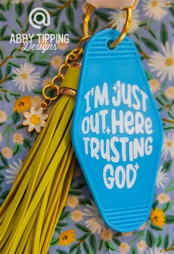 Trusting God Christian Motel Keychain With Tassel - Etsy
