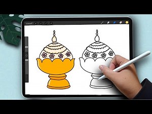 สอนวาดรูปพานดอกไม้ไหว้ครู การ์ตูน แบบง่ายๆ