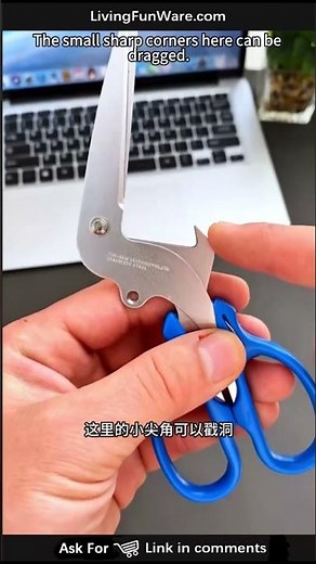 L-shaped curved scissors, 10 skills, one tool to solve all daily challenges