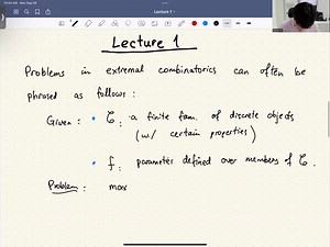 IBS-SDU 2022 AUTUMN COURSE Topics in Extremal Combinatorics