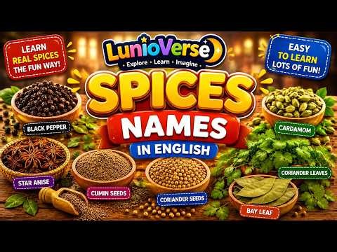 Spices Names in English for Kids | Learn Spices Names with Pictures