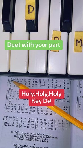 Holy, Holy, Holy Piano Tutorial in Key D# | Learn with Hidden Treasure