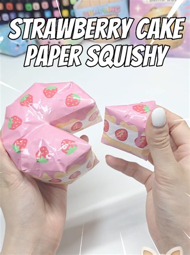 DIY Paper Squishy: Chewy Slow-Rising Strawberry Cake