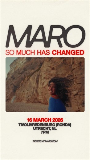 De Portugese zangeres MARO komt op 16 maart naar onze Ronda! Haar muziek is even veelzijdig als haar unieke, hese stemgeluid: moeiteloos switcht MARO van akoestisch (het album Hortelã uit 2023) naar electropop (haar laatste plaat Lifeline). Vanavond treedt MARO aan met volledige band en een volledig nieuw album: So Much Has Changed! Tickets gaan vrijdag om 10:00 uur in de verkoop via tiv.re/maro-16-mrt | TivoliVredenburg