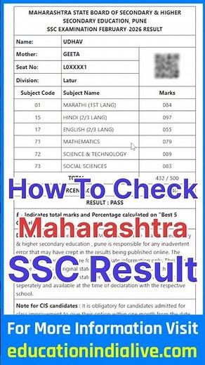 Maharashtra SSC Board Result 2026 Kaise Dekhe ? How To Check Maharashtra SSC Board Result 2026