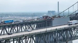 Crews inspecting Delaware Memorial Bridge after semi crash through concrete and falls into the river https://firststateupdate.com/2025/07/semi-careens-off-delaware-memorial-bridge-search-for-driver-underway/ | First State Update