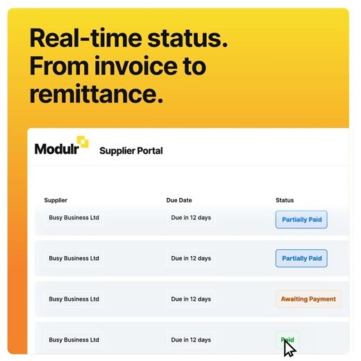 Supplier management portal - Accounts Payable with Modulr