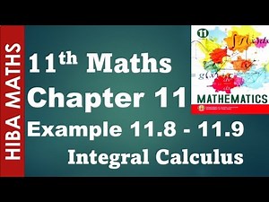 11th maths chapter 11 example 11.8-11.9 Integral Calculus tn syllabus hiba maths
