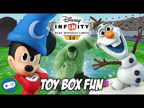 Mickey Mouse Hulk and Olaf Disney Infinity 3.0 Toy Box Fun Gameplay