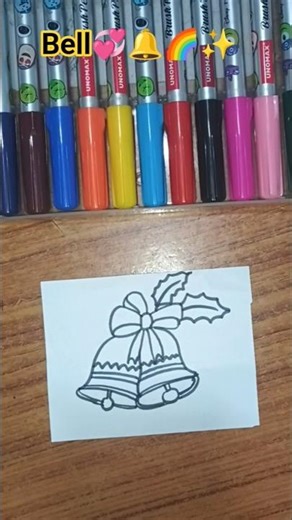 How to draw bell🔔💞🌈#viral#Belldrawing#christmasspecial#easyartforkids#drawingtutorial#merrychristmas