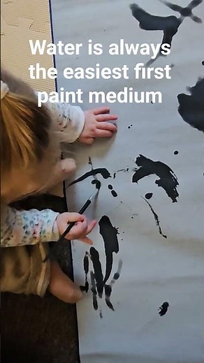 The easiest way to introduce paint is always water. This allows for the focus to be on brush control