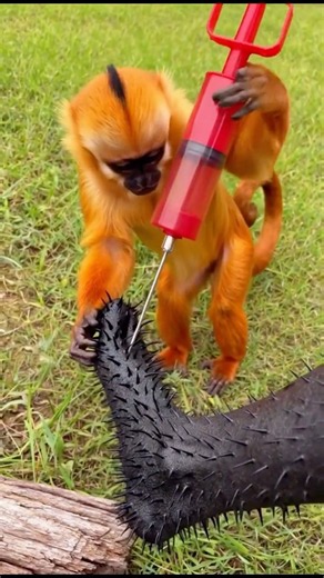 Black Spiky Creature Bite Cured By Hero Monkey! 😱 #Shorts #CGI #funny