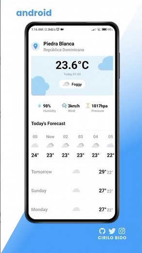 💚Android Weather App⛈️ MVI, Jetpack Compose, Kotlin