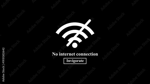 Animated No Internet Connection Error Icon with Invigorate Button, Offline WiFi Status Motion Graphic for Website Interface and App Troubleshooting