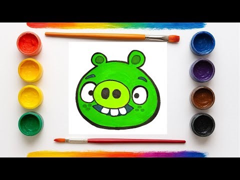 How to draw a Green Pig from Angry bird #drawing #painting #howtodraw #angrybirds