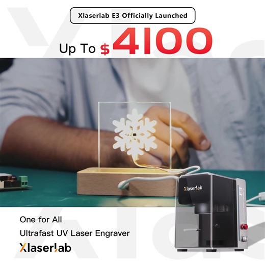  One UV laser that does it all — Fiber-, MOPA-, Diode-, and CO₂-level engraving, right from your desktop. Engrave inside crystal. Mark across curves. The E3 delivers 0.005mm precision and over 200 color possibilities — all in one compact machine. Precision. Color. Speed. Meet the new E3 — your creativity deserves nothing less. | XLaserlab Laser | Facebook