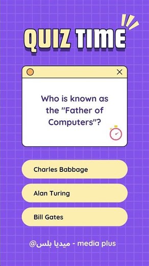 Who is known as the Father of Computers, Charles Babbage, Alan Turing, Bill Gates, Charles Babbage33