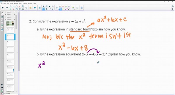 Unit 6 Lesson 9 Practice Problems IM® Algebra 1TM authored by Illustrative Mathematics®