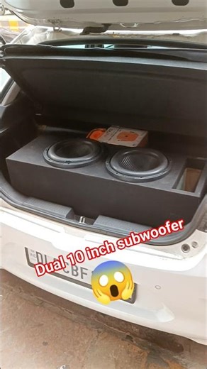 dual 10 inch subwoofer vibration front glass😱