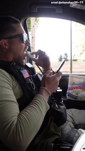 Caught Eating a Donut on Duty! 🍩🚔