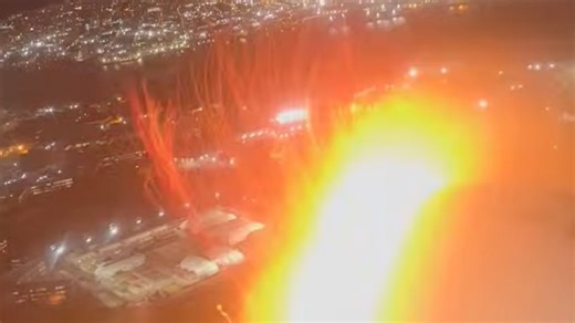 Terrifying video as bird slams into plane engine mid-air causing huge fireball