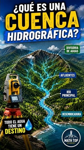 ¿Qué es una Cuenca Hidrográfica? Explicado en 30 segundos #Topografía #CuencaHidrográfica