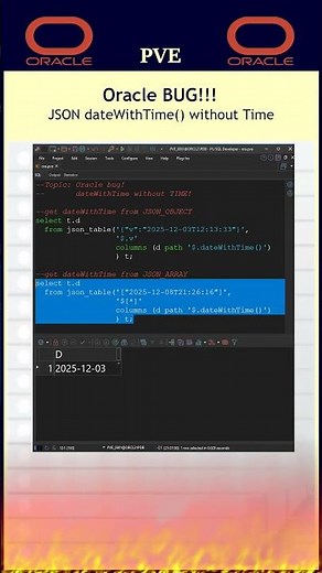 Oracle bug, JSON function dateWithTime withoutTIME!