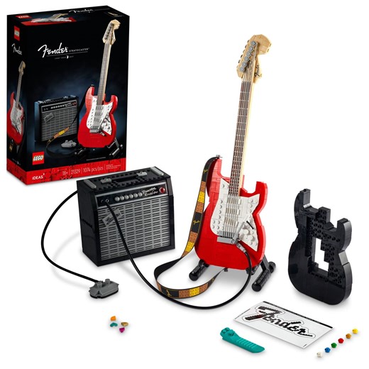 LEGO Ideas Fender Stratocaster 21329 DIY Guitar Model Building Set with 65 Princeton Reverb Amplifier & Accessories, Great Birthday Gift