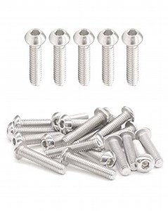 M4 x 2" Button Head Socket Cap Bolts Screws (25pcs) 18-8 Stainless Steel 304 Allen Hex Drive Fully Thread Machine Screw ISO7380 | by IMSCREWS