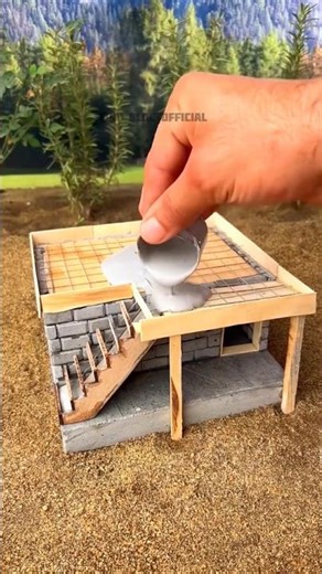 How to build wooden blocks | mini bricks construction #miniaturecrafts #diyhouse #diy #homebuilding