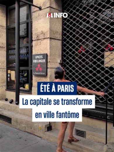 En août, Paris se vide pour le plus grand bonheur des habitants qui ne partent pas en vacances. Un peu moins pour les touristes qui se retrouvent souvent face à des commerces en congé annuel. #s'informersurtiktok #actu #info #pourtoi