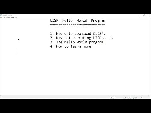 LISP Programming Tutorial: Hello World Program: Getting Started with LISP