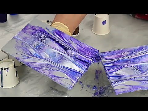 (832) HOW TO paint TREES ~ EASY Fluid art technique ~ DOUBLE DIP ~ Acrylic pour painting ~ Abstract