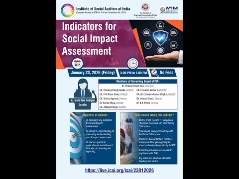 Webinar on “Indicators for Social Impact Assessments”