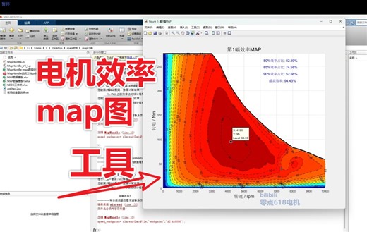 电机效率map图图解，使用MATLAB生成