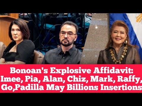 Bonoan's Explosive Affidavit: Imee, Pia, Alan, Chiz, Mark, Raffy, Go,Padilla May Billions Insertions