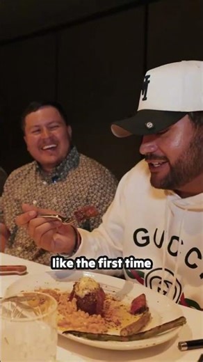 First filet mignon bite… interrupted 😭🥩#FlexBoyz #WithTheBoys #POV #FoodMoment #DinnerVibes