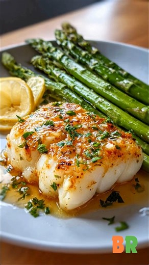 15-Minute Garlic Butter Cod & Lemon Asparagus Dinner This refined skillet preparation pairs delicately seared cod with crisp asparagus, unified by a silky garlic butter glaze and finished with fresh lemon for balance and brightness, ideal for precise, high-heat weeknight cooking. 🛒Ingredients : 4 cod fillets 2 tablespoons unsalted butter 2 cloves garlic, minced 1 tablespoon lemon juice 1 bunch asparagus, trimmed Salt and pepper, to taste 👩‍🍳How to Make It: 1. Prepare the Fish and Vegetables: 