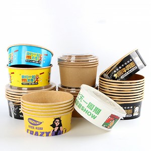 [Hot Item] Custom Recycled Rice Noodle Box Take out Cardboard Paper Food Packaging Lunch Box