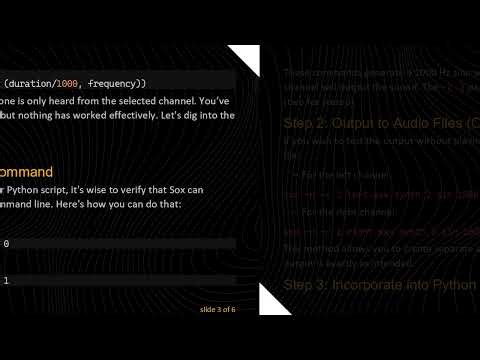 How to Play a Tone on Left or Right Channel Using Sox in Python