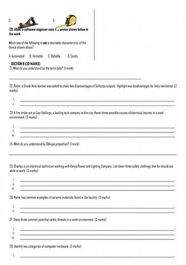 Grade 9 Pre-Technical Studies Opener Term 2 2026 Exam with Marking Scheme