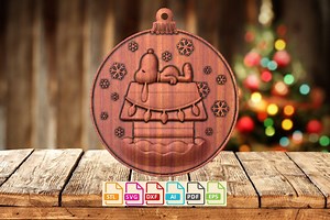 3D "snoopy" Christmas Ornament, Snoopy 3D Christmas Ornament CNC File, Peanuts Holiday Decoration, CNC Carving STL, (digital File) - Etsy