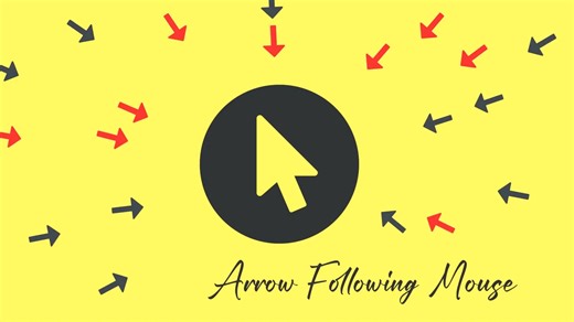 箭头根据鼠标位置旋转方向