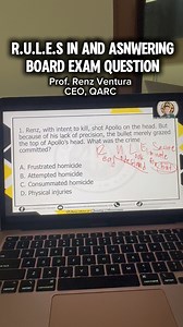 186K views · 5.4K reactions | Tips and Techniques in answering BOARD QUESTION RCrimMentor Renz A. Ventura | QARC Criminology Review | Facebook