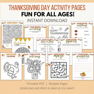 Thanksgiving Coloring Pages, Turkey Coloring Pages, Thanksgiving Activity Pages, Happy Thanksgiving Coloring Page - Etsy
