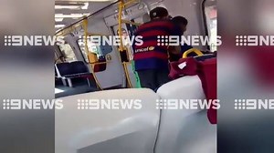 Peak-hour violence on an Adelaide train - a wild brawl caught on camera. Full details TONIGHT at 6.00pm on Channel 9. #9News | http://Nine.com.au | 9 News Adelaide