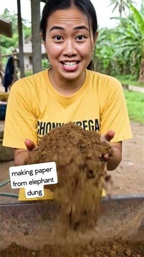 making paper from elephant dung #trending #fypシ゚viral