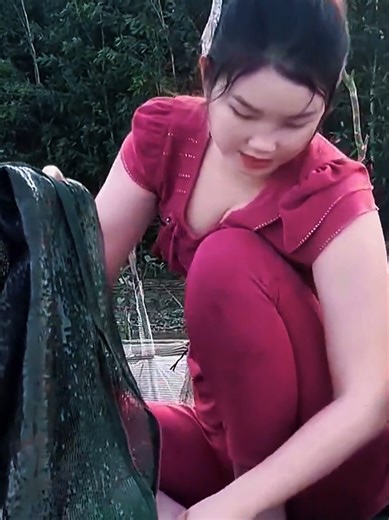 Checking Fish Traps on a Peaceful Morning